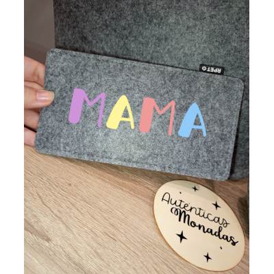 Pack Regalo para Mamá – Bolso de Fieltro Reciclado con Neceser y Funda de Gafas Personalizable