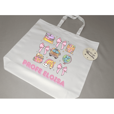 Bolso Tote Personalizado Profes – Diseño Lápices | Regalo Fin de Curso