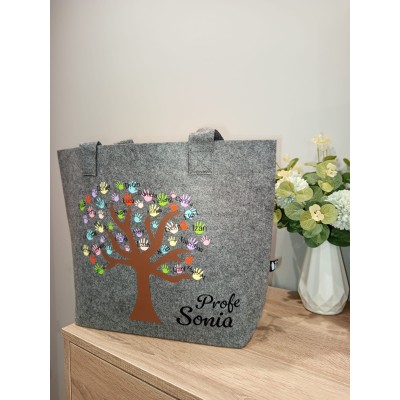 Bolso de Fieltro Reciclado Personalizado Profes – Diseño Árbol | Fin de Curso