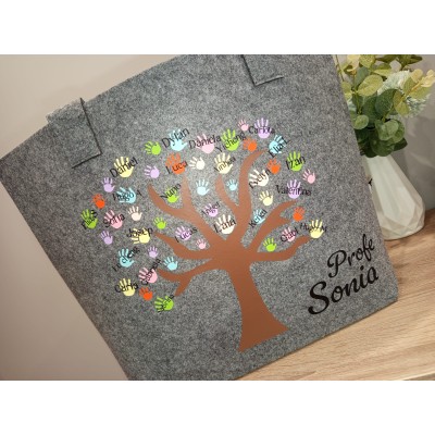 Bolso de Fieltro Reciclado Personalizado Profes – Diseño Árbol | Fin de Curso