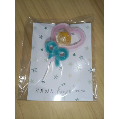 Chupachups con Corazón de Limpia Pipas Hecho a Mano Personalizados – Detalle Dulce para Bodas, Bautizos y Comuniones