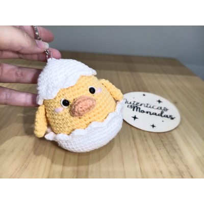 Llavero pollito de crochet hecho a mano – Detalle artesanal adorable