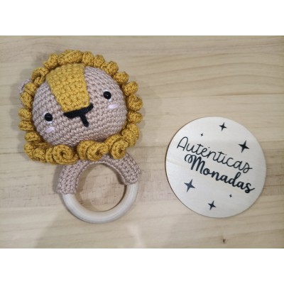 Mordedor Sonajero León de Crochet Hecho a Mano – Ideal para Bebés