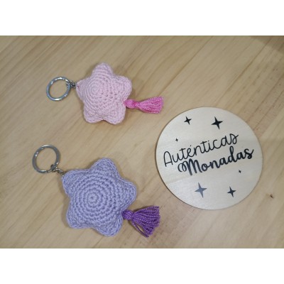 Llavero estrella de crochet hecho a mano – Regalo artesanal personalizado