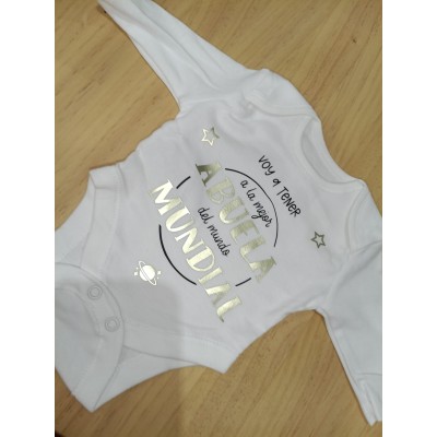 Body bebé “La mejor abuela del mundo mundial” | Regalo personalizado