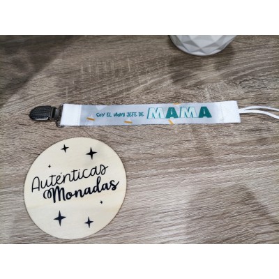 Chupetero Personalizado “Soy el Mini Jefe de Mamá” – Diseño Sublimable para Bebé