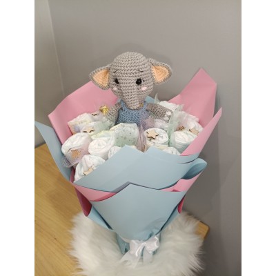 ramo de pañales unisex para baby shower/revelación de género