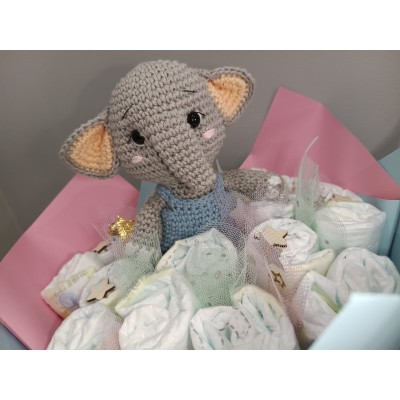 ramo de pañales unisex para baby shower/revelación de género