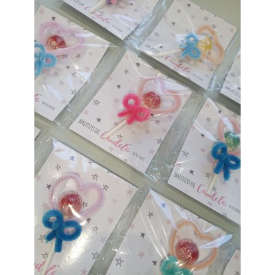 Chupachups con Corazón de Limpia Pipas Hecho a Mano Personalizados – Detalle Dulce para Bodas, Bautizos y Comuniones