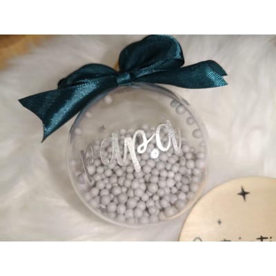 Bola Navideña Personalizada con Nombre y Relleno de Bolitas – Colores a Elegir