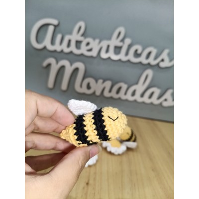 Tres en raya de abejitas para bebé | Juguete educativo de crochet hecho a mano