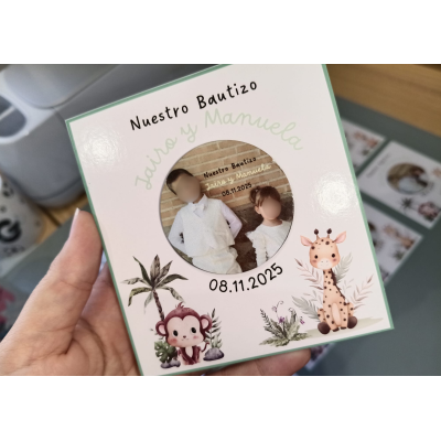 Imán Personalizado Redondo para Bautizo, Comunión o Boda – Recuerdo Único y Original