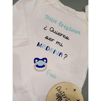 Body bebé personalizado “¿Quieres ser mi madrina?” | Regalo original