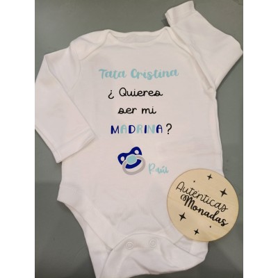 Body bebé personalizado “¿Quieres ser mi madrina?” | Regalo original