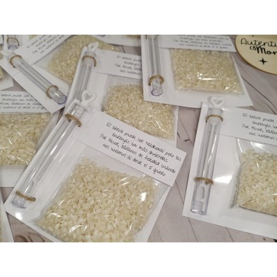 Pack Bolsita de Arroz y Mini Pompero para Boda – Detalle para Invitados Hecho a Mano