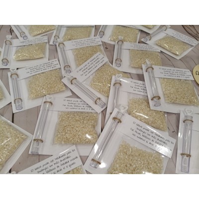 Pack Bolsita de Arroz y Mini Pompero para Boda – Detalle para Invitados Hecho a Mano
