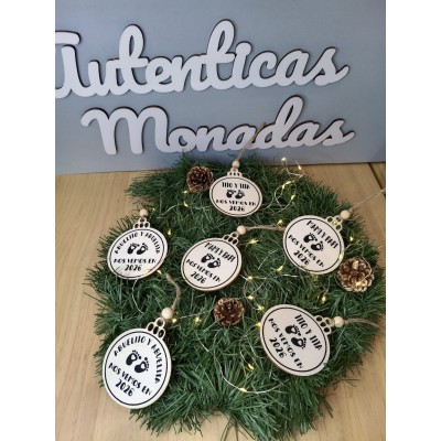 Adorno navideño personalizado “Nos vemos en…” – Regalo para futuros papás o abuelos