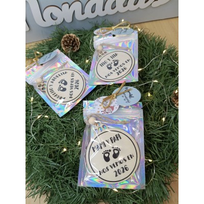 Adorno navideño personalizado “Nos vemos en…” – Regalo para futuros papás o abuelos