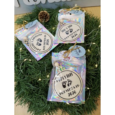 Adorno navideño personalizado “Nos vemos en…” – Regalo para futuros papás o abuelos