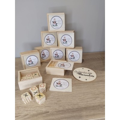 Tres en raya de madera personalizado | Regalo infantil para eventos