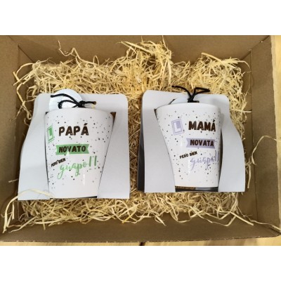 Pack de Tazas Personalizadas “Papá Novato y Mamá Novata” con Nombres