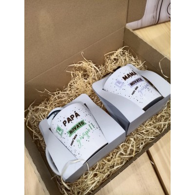 Pack de Tazas Personalizadas “Papá Novato y Mamá Novata” con Nombres