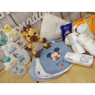 Cesta para Bebé Personalizada con Peluche Crochet | Mustela o Nenuco