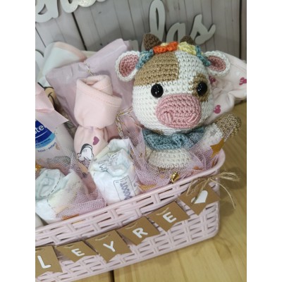 Cesta para Bebé Personalizada con Peluche Crochet | Mustela o Nenuco