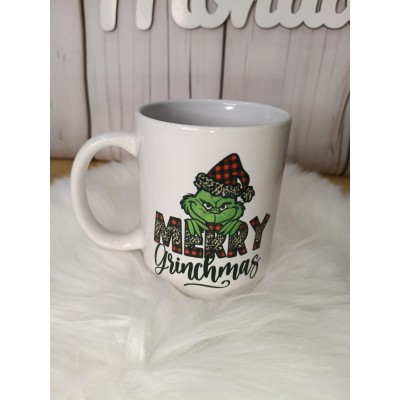 Taza Navideña Personalizada Diseño Grinch con Nombre  Regalo Original de Navidad