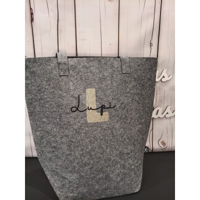 Bolso de Fieltro Reciclado Personalizado para Mamá – Inicial y Color a Elegir