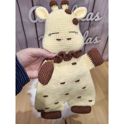 Pack manta de apego y sonajero jirafa hechos a mano | Crochet bebé personalizado