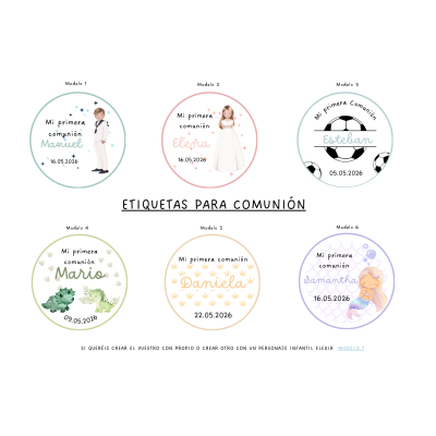 Etiquetas para comunión