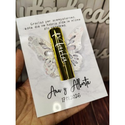 Bálsamo labial personalizado vainilla | Regalo elegante y original para eventos