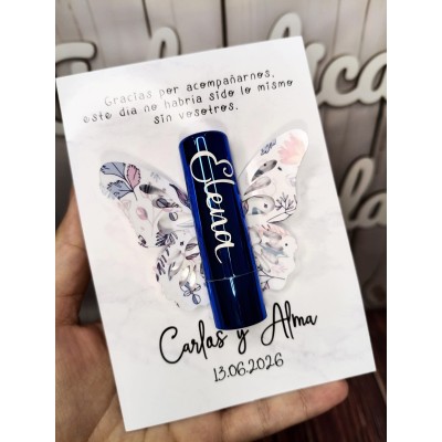 Bálsamo labial personalizado vainilla | Regalo elegante y original para eventos