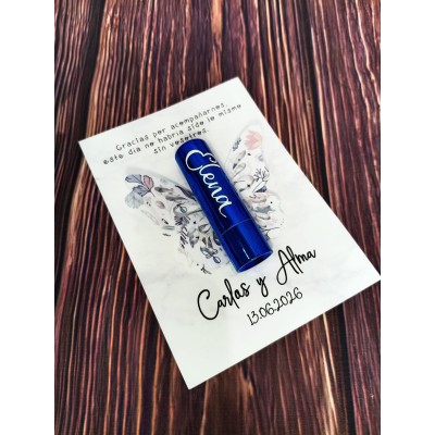 Bálsamo labial personalizado vainilla | Regalo elegante y original para eventos