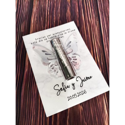Bálsamo labial personalizado vainilla | Regalo elegante y original para eventos