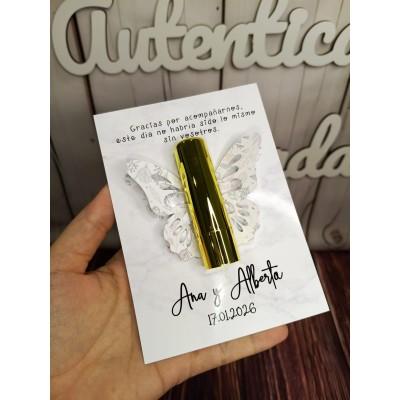 Bálsamo labial personalizado vainilla | Regalo elegante y original para eventos