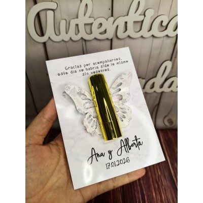 Bálsamo labial personalizado vainilla | Regalo elegante y original para eventos
