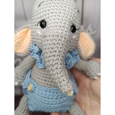 Muñeco Elefante de Crochet Hecho a Mano – Amigurumi Artesanal para Bebés