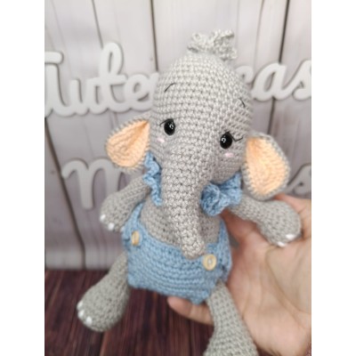 Muñeco Elefante de Crochet Hecho a Mano – Amigurumi Artesanal para Bebés