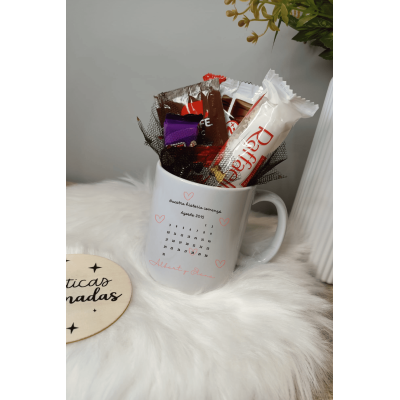 Taza personalizada con foto y calendario – Regalo original para San Valentín