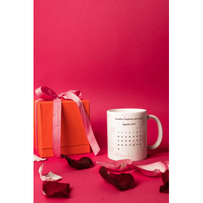 Taza personalizada con foto y calendario – Regalo original para San Valentín
