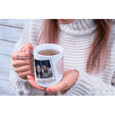 Taza Personalizada de San Valentín con Fotos y Chocolates - Regalo original