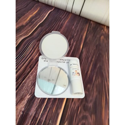 Conjunto bálsamo labial aloe vera y espejo personalizado – Regalo para eventos