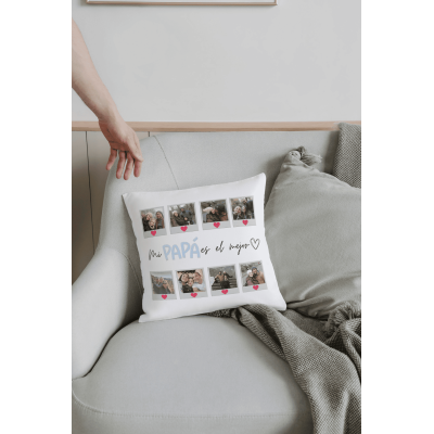 Cojín Personalizado Día del Padre con Fotos Polaroid – Mi Papá es el Mejor