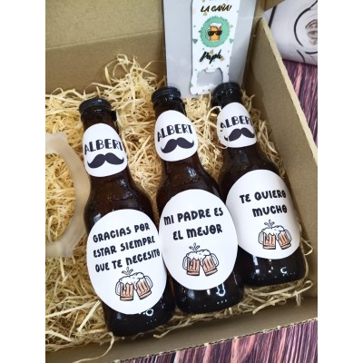 Caja Regalo Día del Padre Mi Papá es la Caña con Jarra y Cervezas Personalizadas|Regalo original Dia del Padre