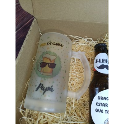Caja Regalo Día del Padre Mi Papá es la Caña con Jarra y Cervezas Personalizadas|Regalo original Dia del Padre