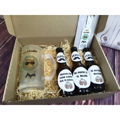 Caja Regalo Día del Padre Mi Papá es la Caña con Jarra y Cervezas Personalizadas|Regalo original Dia del Padre