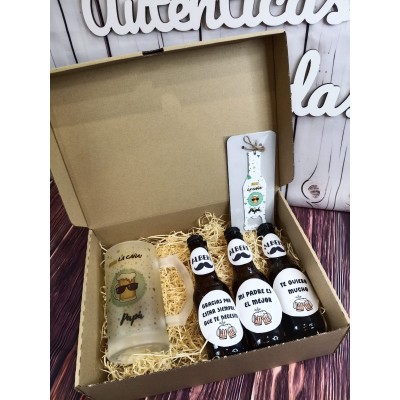 Caja Regalo Día del Padre Mi Papá es la Caña con Jarra y Cervezas Personalizadas|Regalo original Dia del Padre