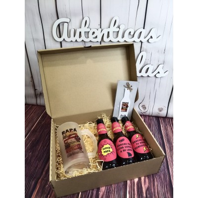 Caja Regalo Día del Padre Superhéroe con Jarra, Abridor y Cervezas Personalizadas|Regalo original Dia del Padre